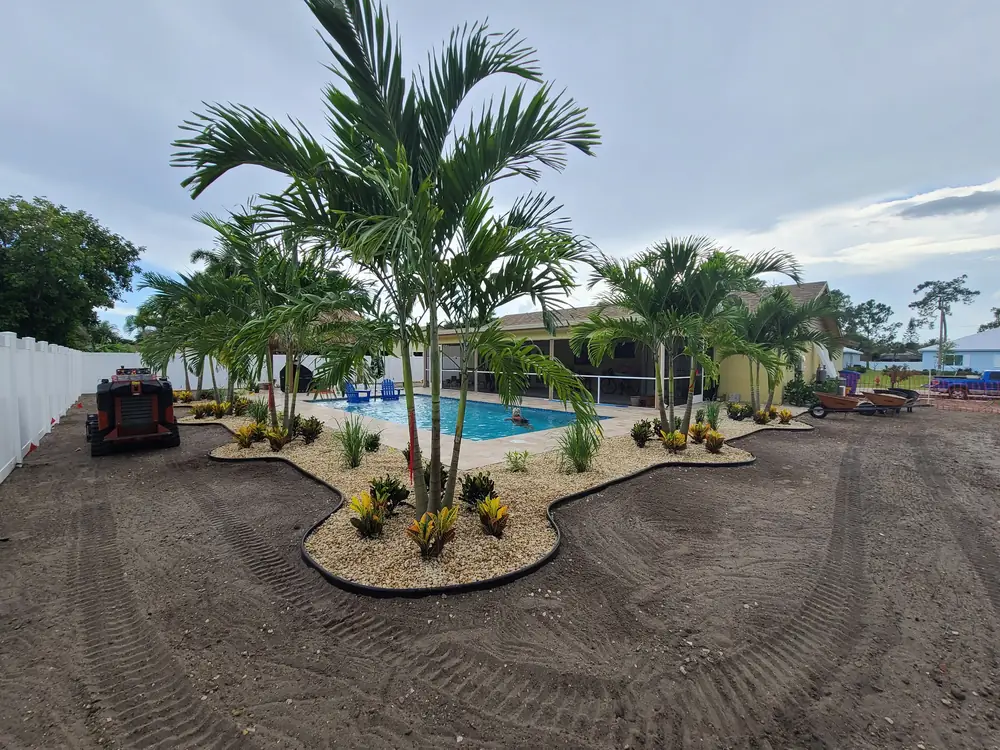 Bare graded back yard before landscaping